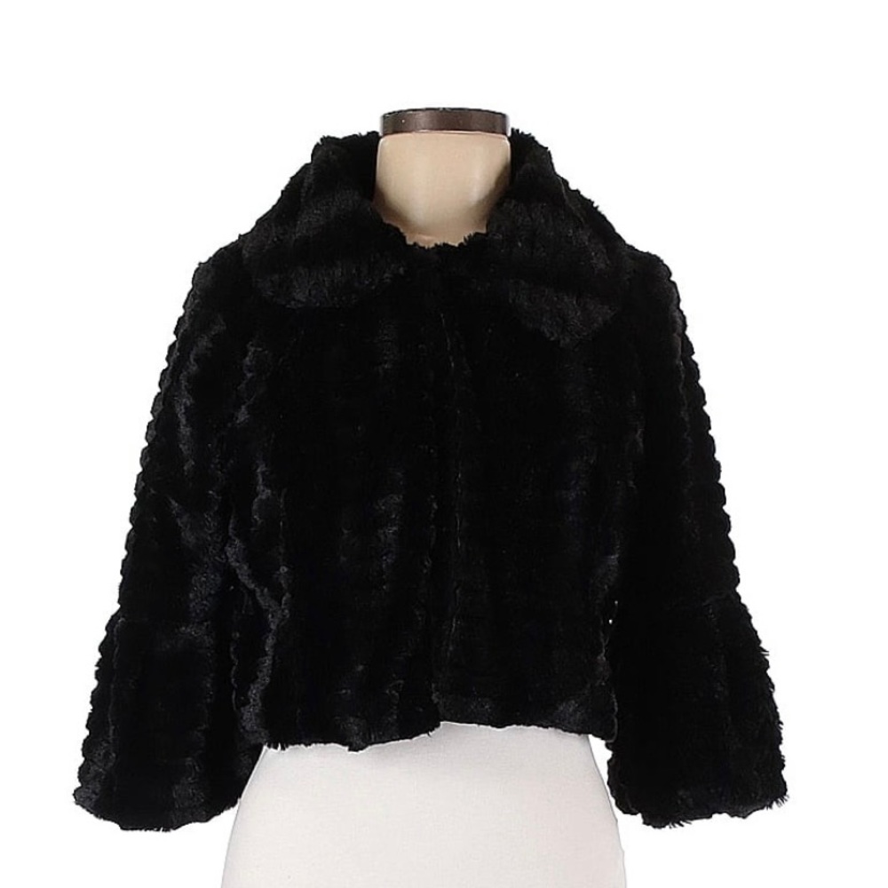 Black faux fur jacket